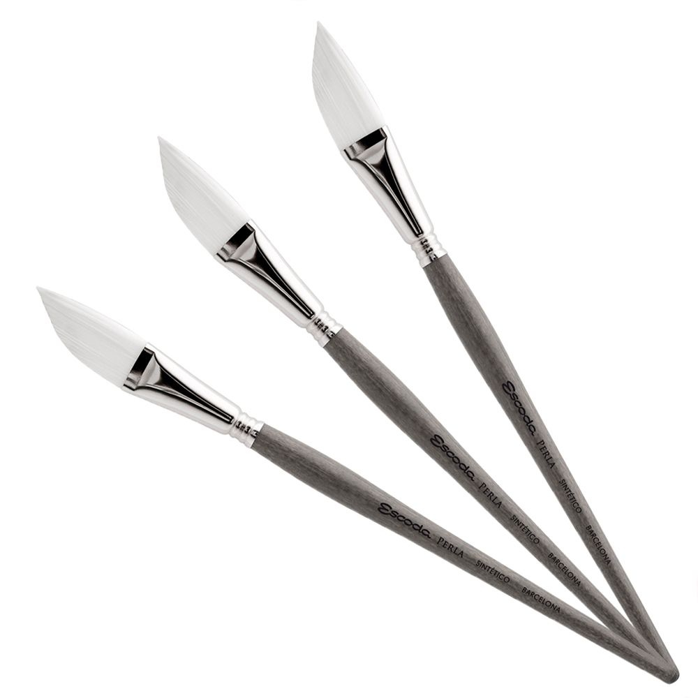 Кисть Escoda "Perla 1436" синтетика белая, даггер лайнер