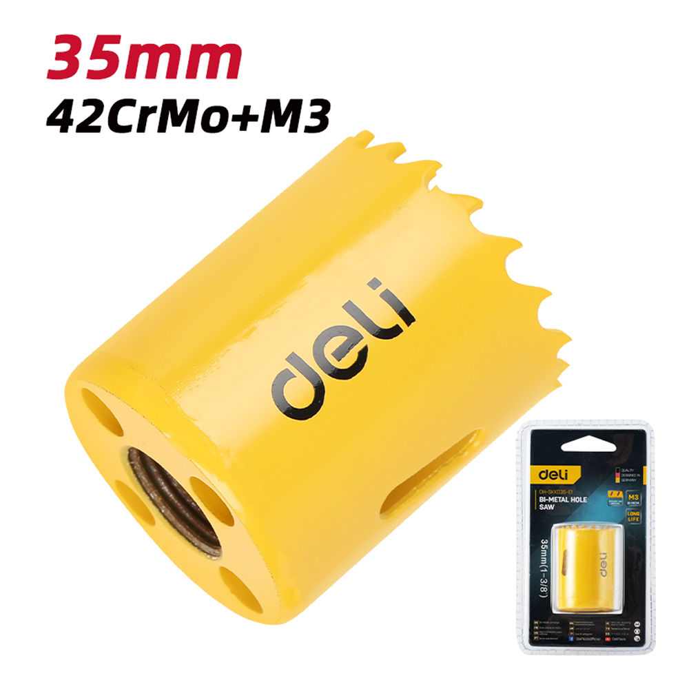Коронка биметаллическая Deli YS EDH-SKK035-E1, 35 х 38 мм, М14 - 2