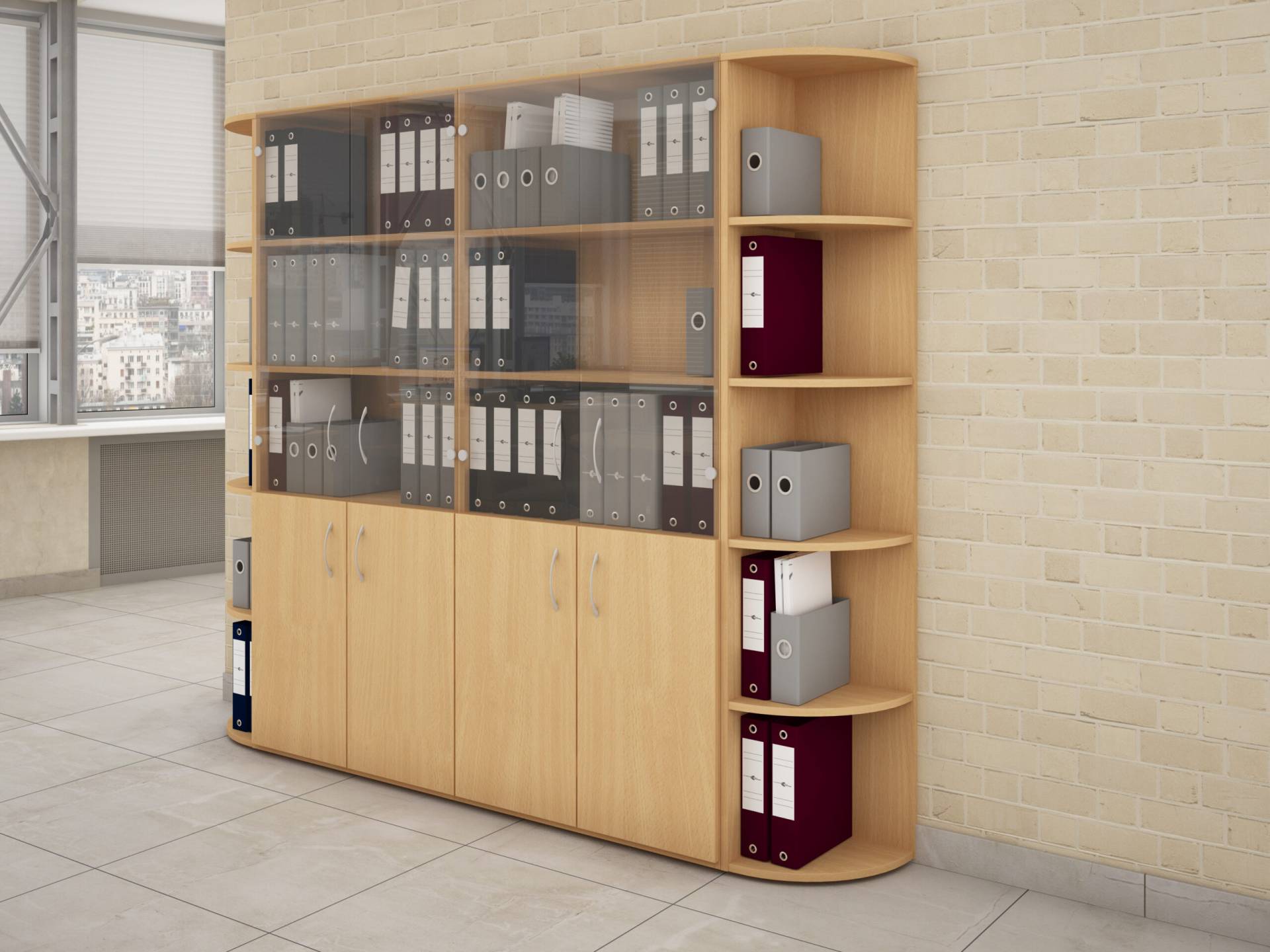 Коллекция Столица шкаф для документов С-215.522, 800х355х1880 мм, дуб сонома - 9