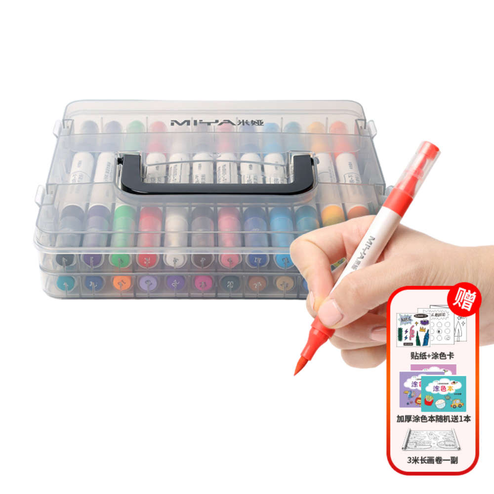 Маркеры художественные двухсторонние "Himi Miya", акриловые, набор, 24 цвета