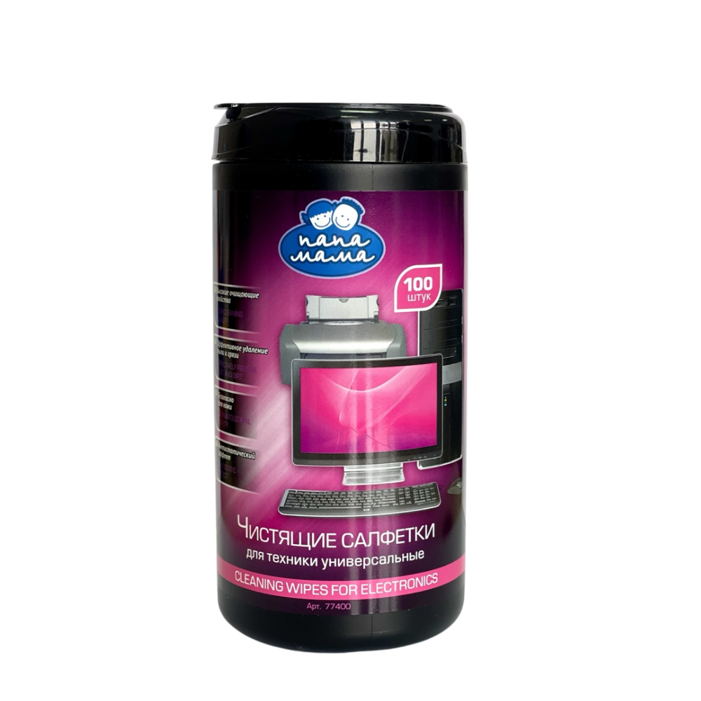 Чистящие универсальные салфетки "Zala" в тубе, 100 шт