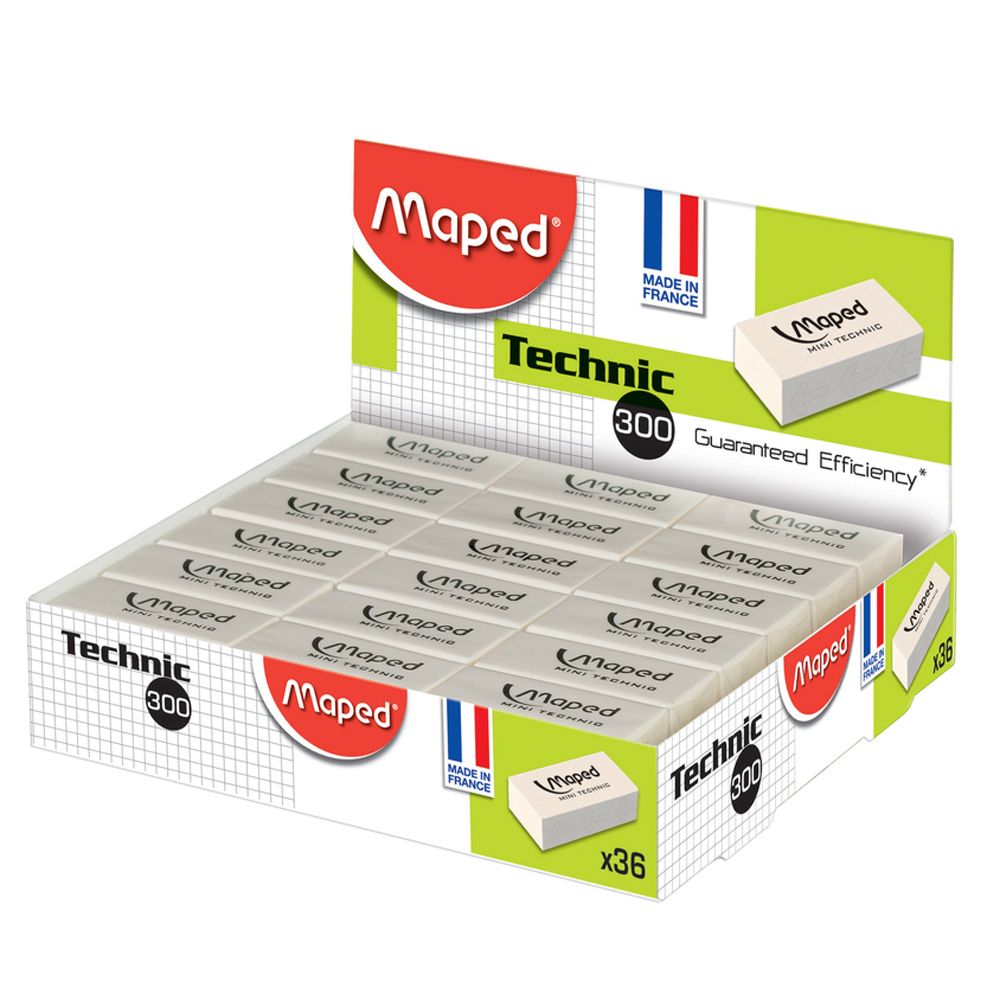 Ластик Maped "Technic 300", 1 шт, белый
