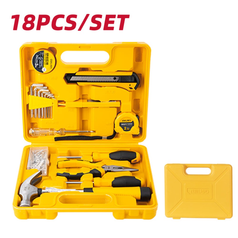 Набор инструмента Deli YS EDL1018J, 18 предметов, кейс, желтый