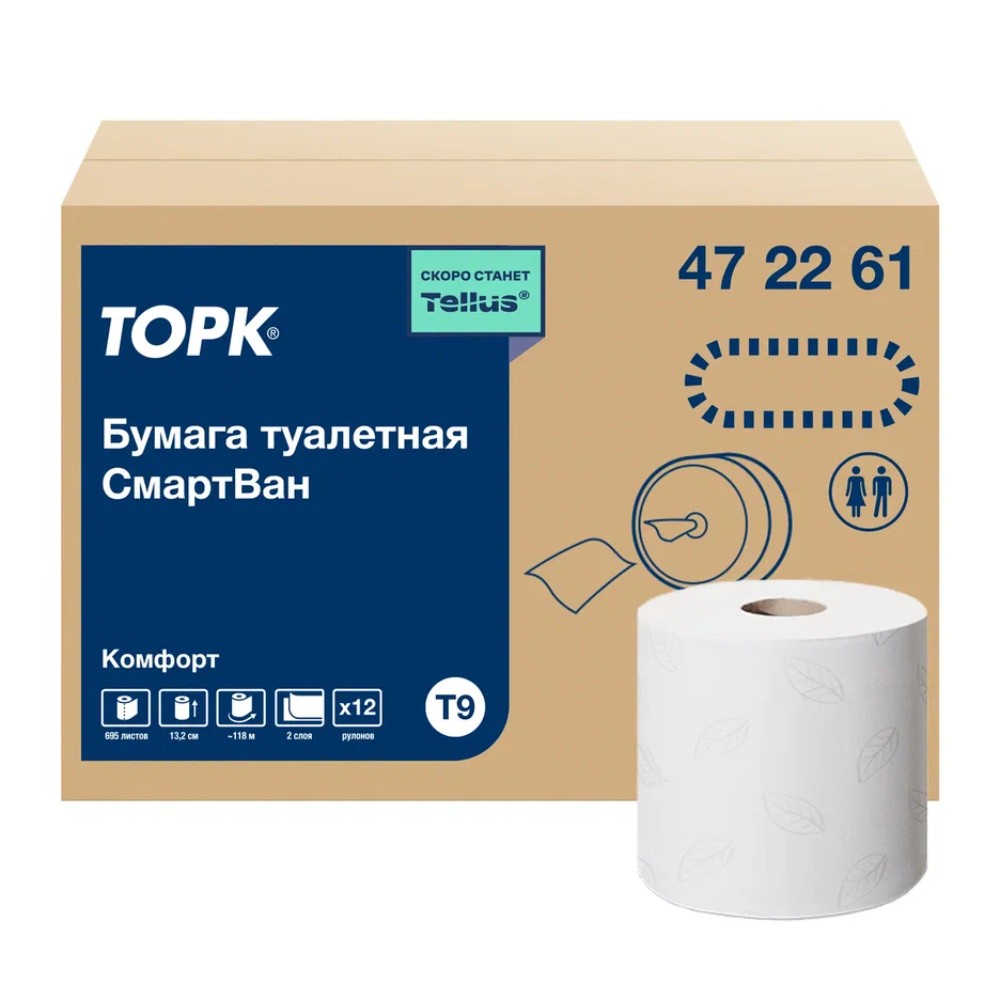 Бумага туалетная в мини-рулонах ТОРК "Advanced T9 SmartOne"