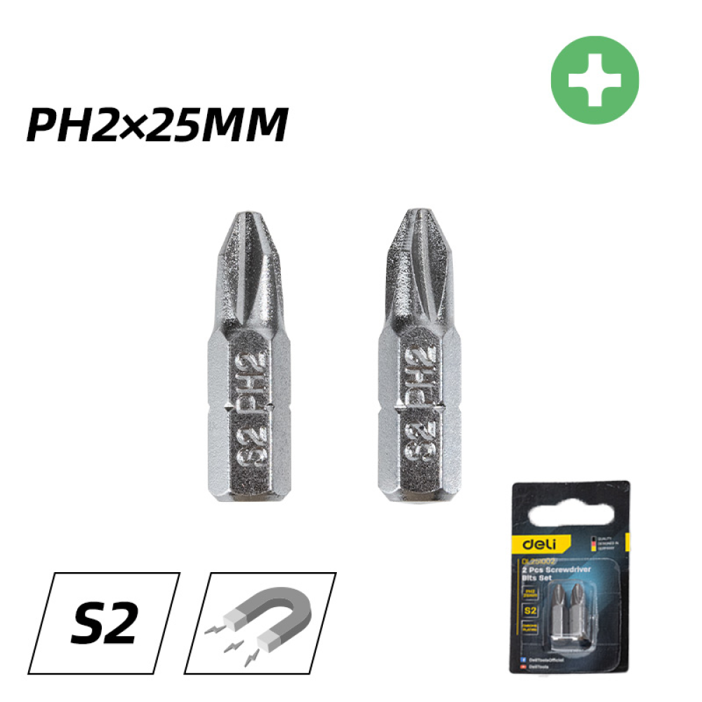 Бита Deli YS EDL251002, 2 шт., PH2 x 25 мм - 2