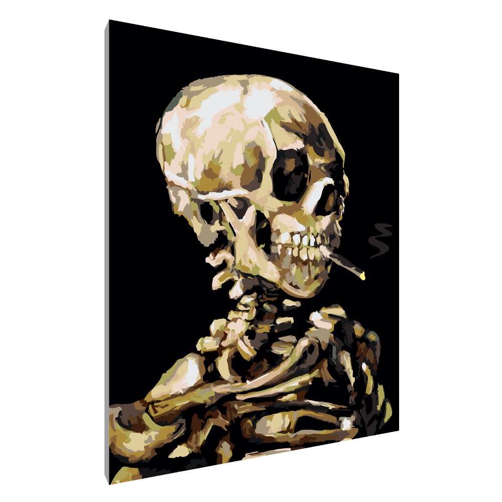 Картина по номерам "Ван Гог. Череп с горящей сигаретой"