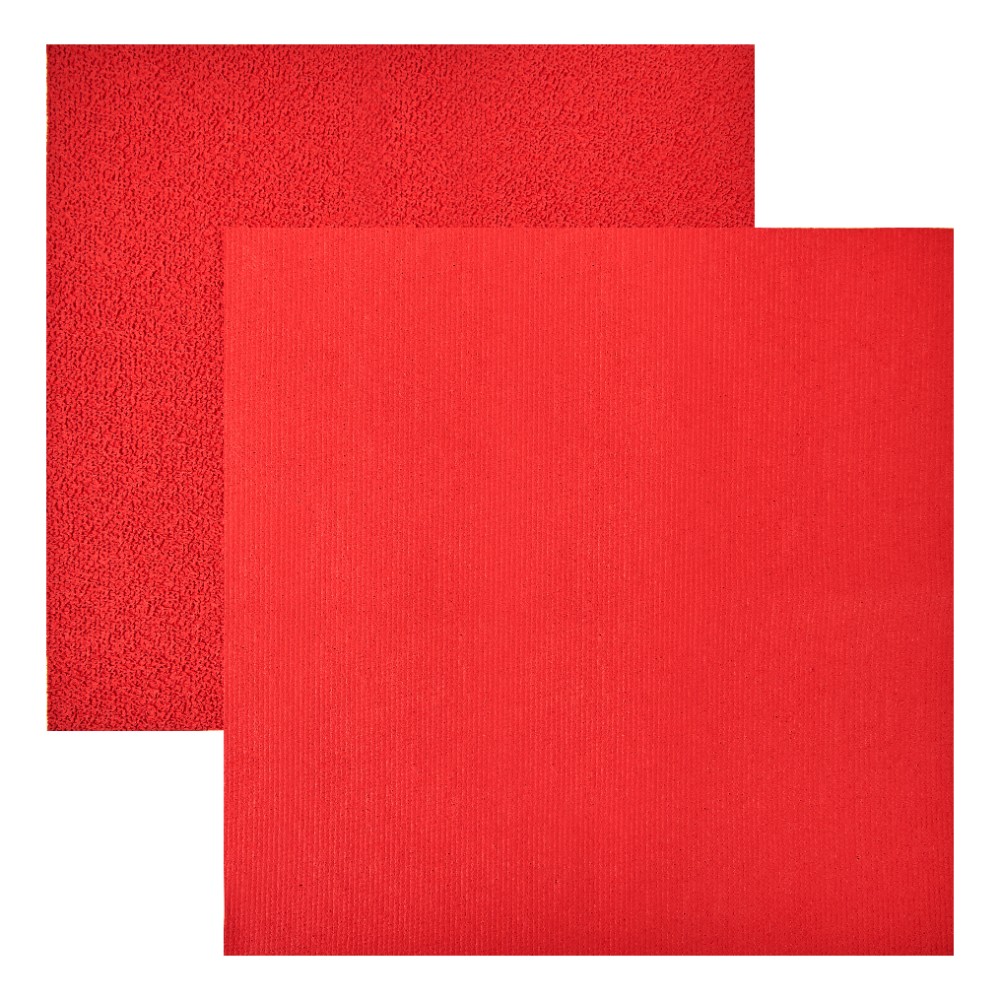 Салфетка из микроволокна прорезиненная, 250г/м2, 30х30см, 2шт/упак, красный