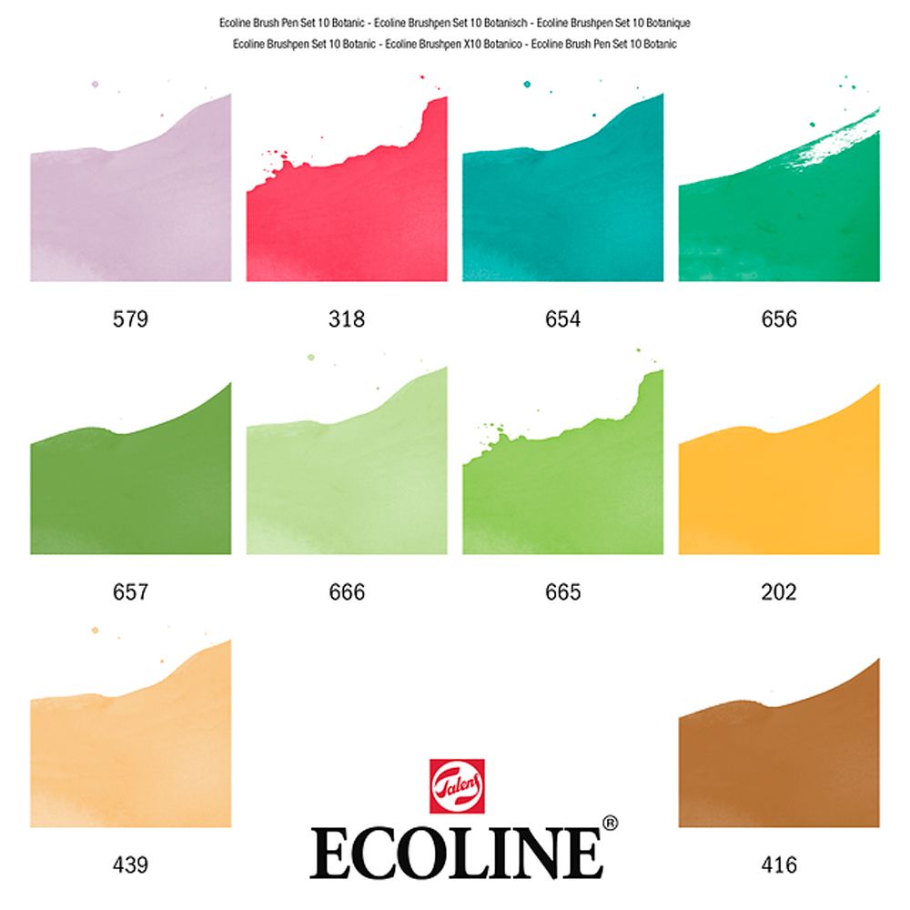 Набор акварельных маркеров "Ecoline", 10 шт., ботаника - 2