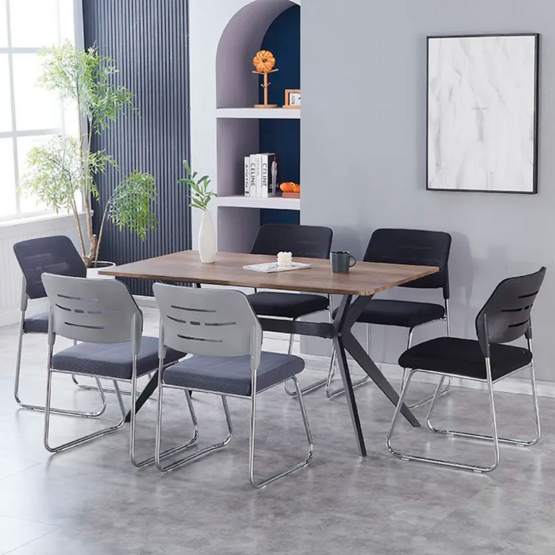 Кресло для посетителей SitUp SKY Chrome сетка, серый - 4