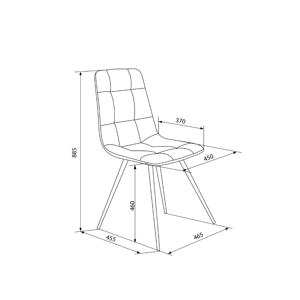 Стул Бюрократ "CH-K1_4", ткань, черный, металл, комплект 4 штуки - 7