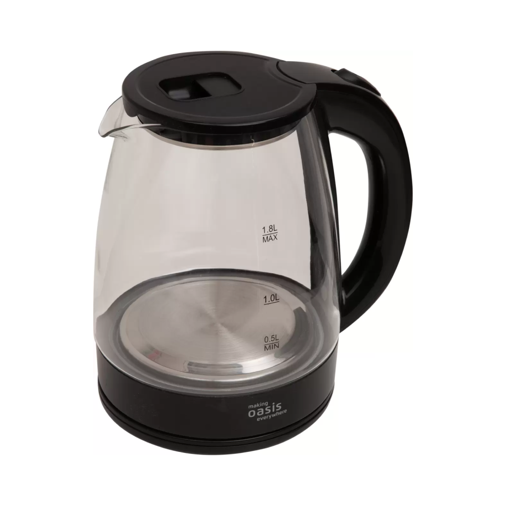 Электрочайник Oasis K-8GB, пластик, стекло, черный