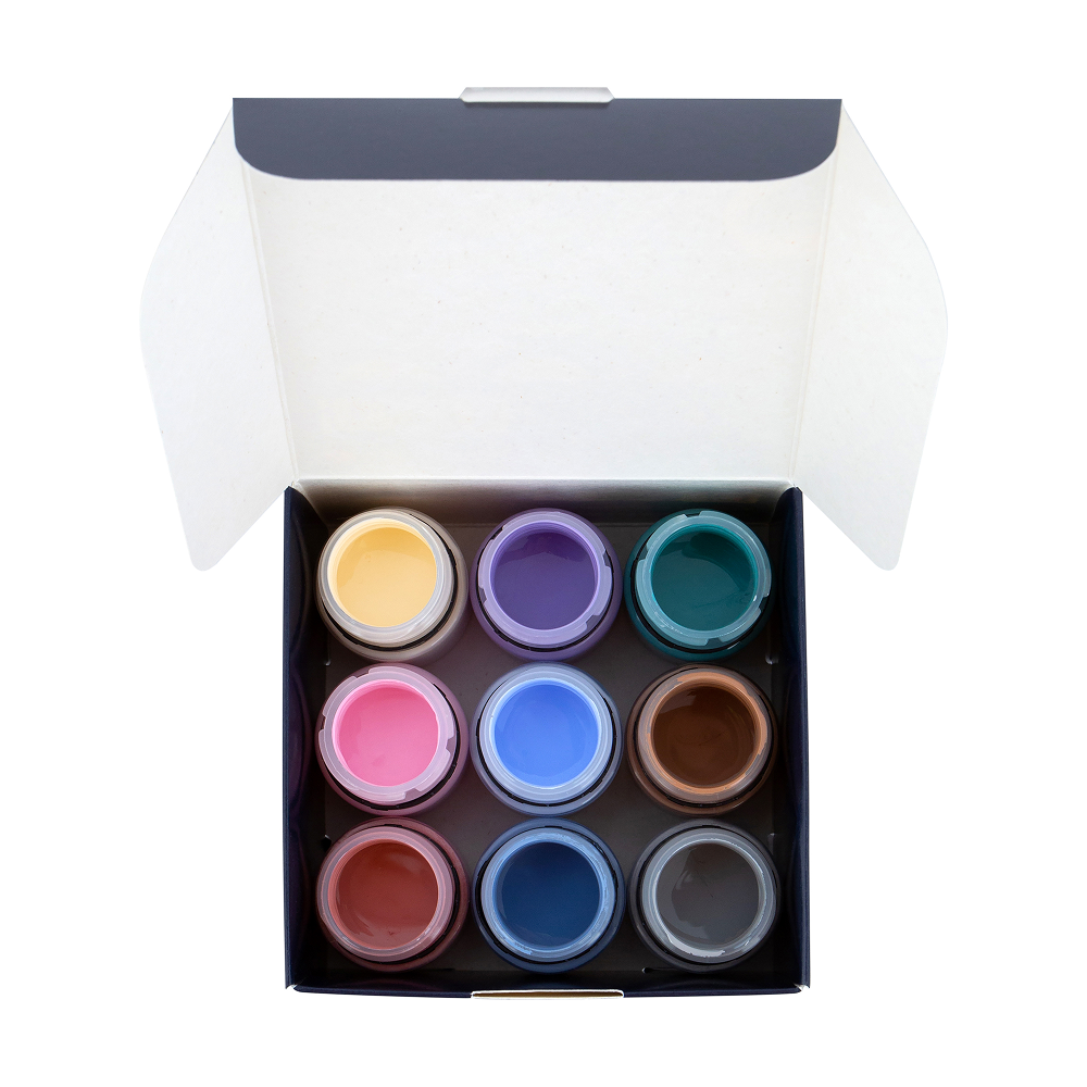 Краска акриловая по ткани "Декола пастель", набор 9 цветов, 20 мл, банки - 6