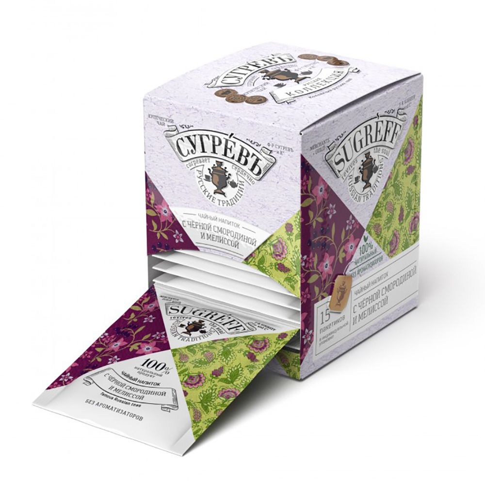 Чайный напиток "Сугревъ", 15 пакетиков x1,8 г, с ароматом черной смородины и мелиссы - 2