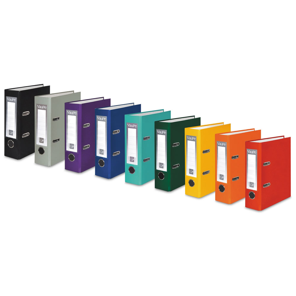 Папка-регистратор "VauPe", А5, 75 мм, ламинированный картон, красный