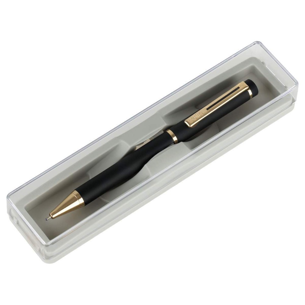 Ручка шариковая автоматическая "Origin", 0.7 мм, черный, золотистый, стерж. синий