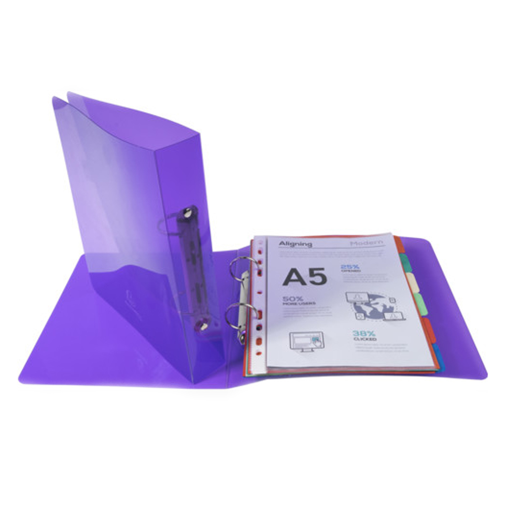 Папка на кольцах "Crystal", 2 кольца, А5, ассорти