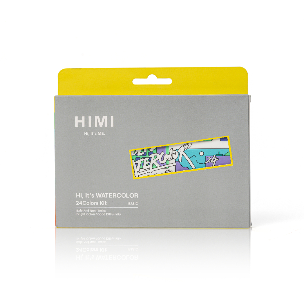 Набор для рисования акварелью "Himi New" (краски 36 цветов, кисть, блок для акварели), белый футляр