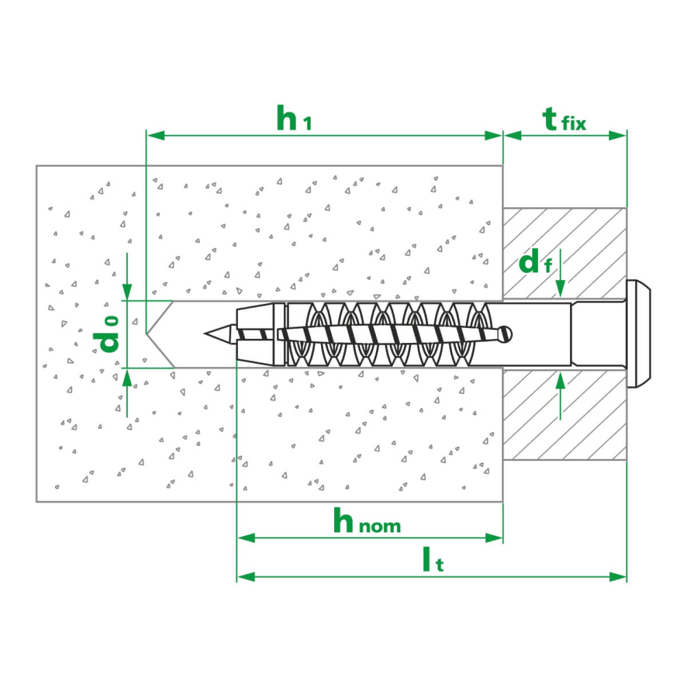 Дюбель-гвоздь с буртом, 6х40 мм, 200 шт.