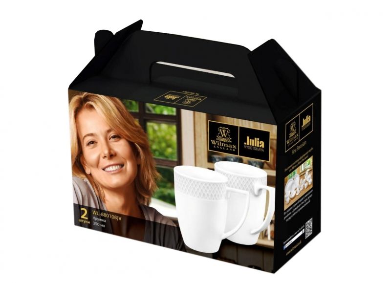 Набор чайный "WL-880108/2C", фарфор, 350 мл, белый