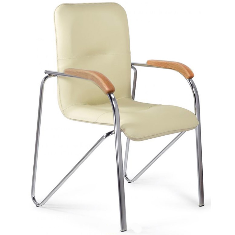 Стул для посетителей MRD "Samba Chrome", деревянные подлокотники