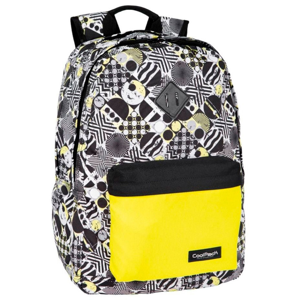 Рюкзак молодежный CoolPack "Scout Tic Tac", белый, черный, желтый