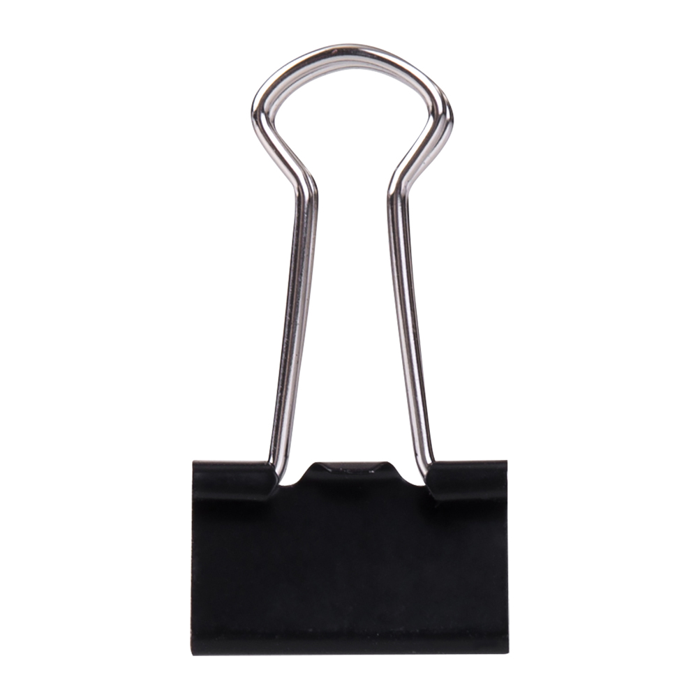 Зажим для бумаг "Deli", 19 мм, 12 штук, черный - 2