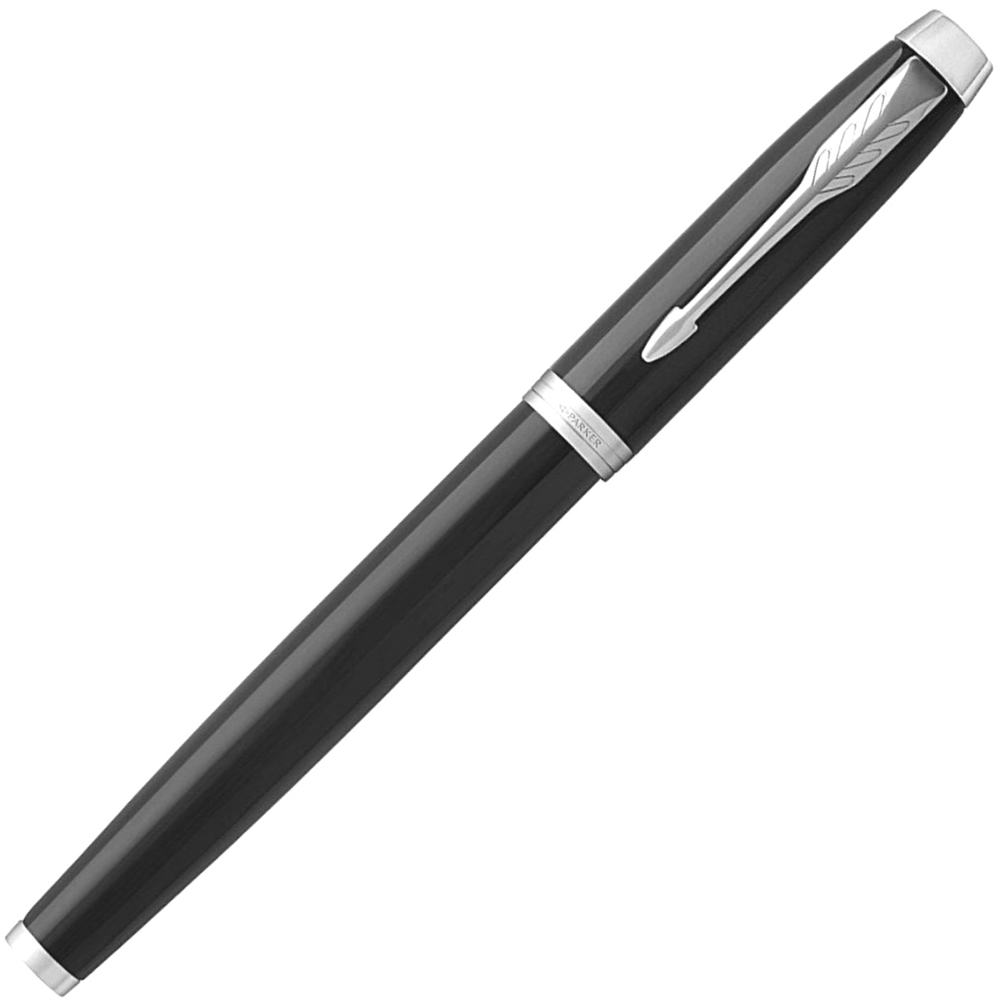 Ручка-роллер "IM Black Lacquer CT", 0.5 мм, черный, серебристый, стерж. черный