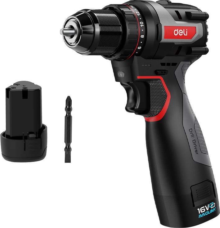 Аккумуляторная дрель-шуруповерт Deli RS EDE-DZ16-1D2 16 В, 45 Нм, 2 АКБ, 2 Ач, сумка