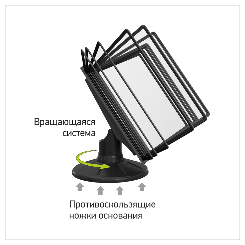 Стойка информационная настольная "OfficeSpace", A4,10 демопанелей, вращающаяся, черный