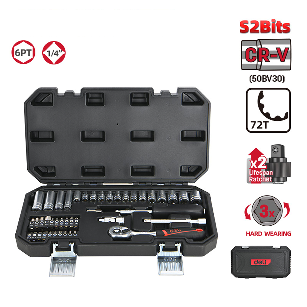Набор инструмента 1/4" Deli RS EDQ41043, 43 шт - 9