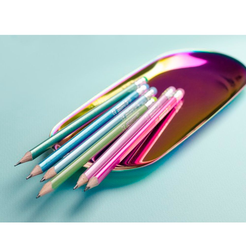 Карандаш простой "Grafitos Style", НВ, с ластиком, ассорти