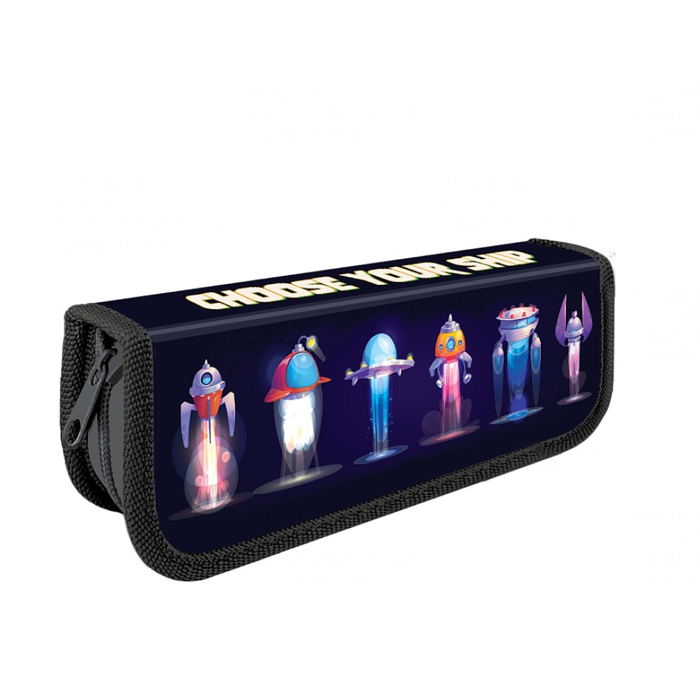 Пенал "Space ships", 1 отделение, черный
