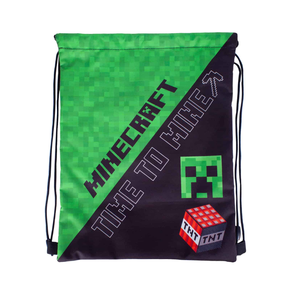 Мешок для обуви "Minecraft Time To Mine", черный