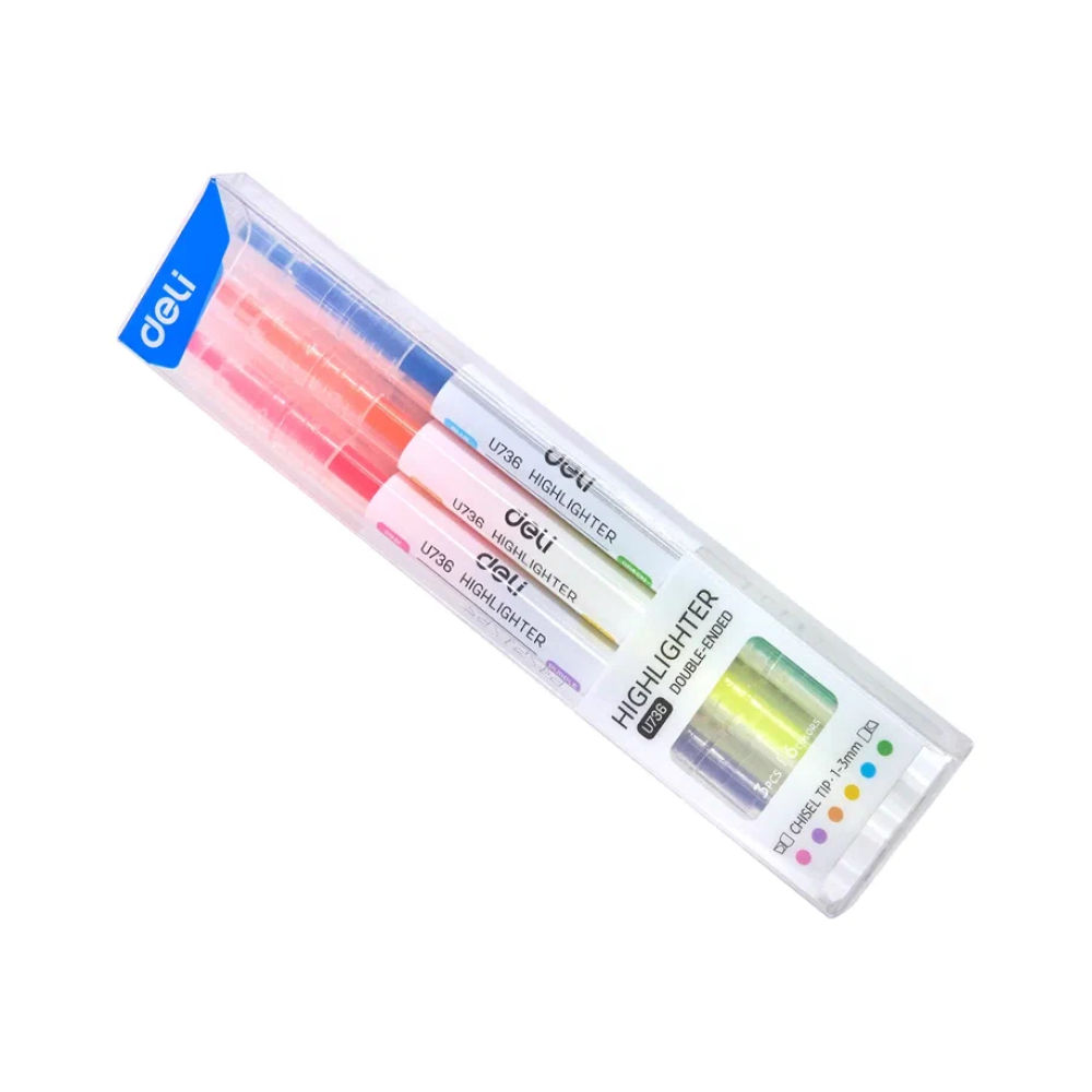 Набор маркеров текстовых "Double ended", 3 шт, ассорти - 2