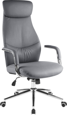 Кресло д/руководителя EVERPROF Bell экокожа, серый, крестов. хром