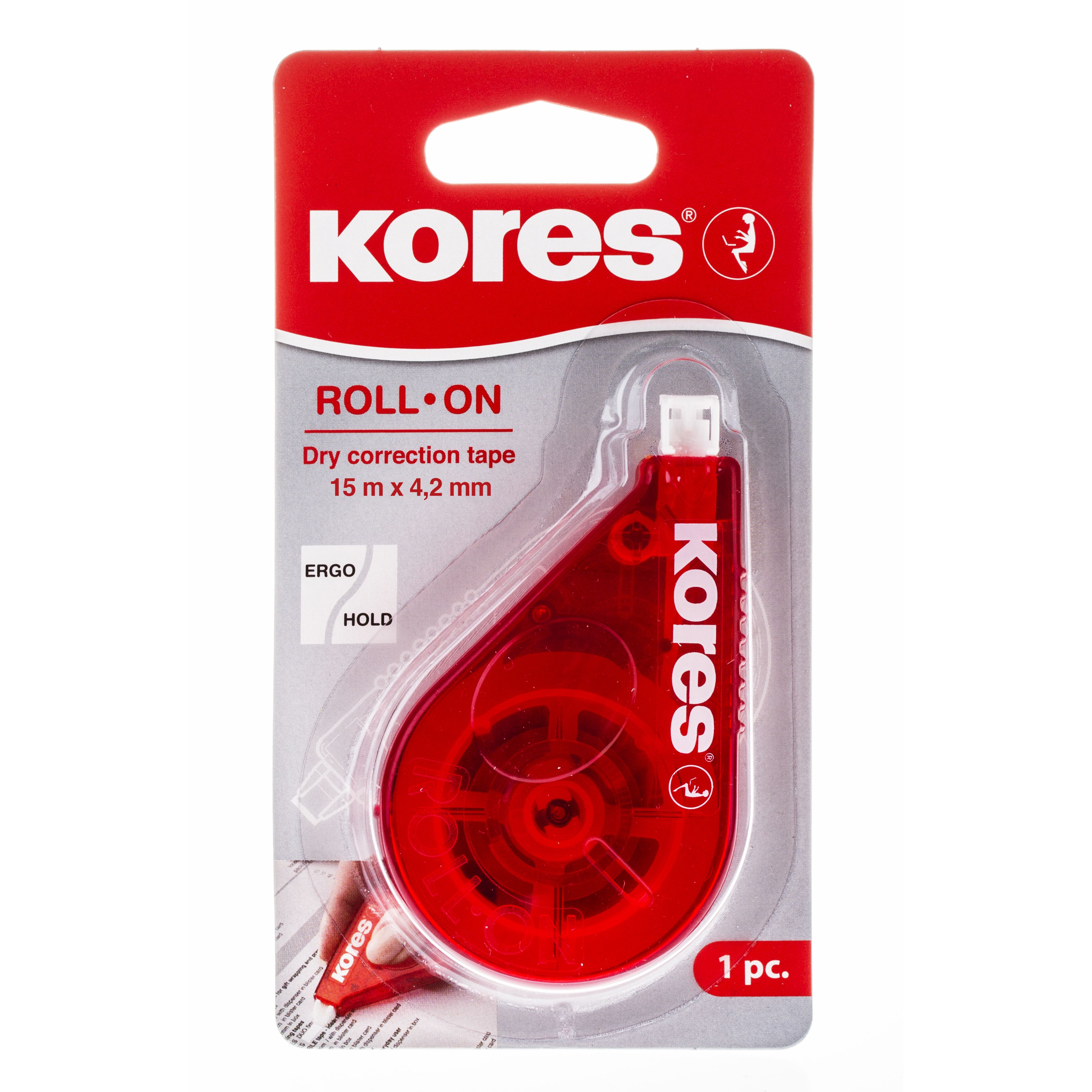 Корректор роллер "Kores Roll On", лента, 4.2x15 мм/м