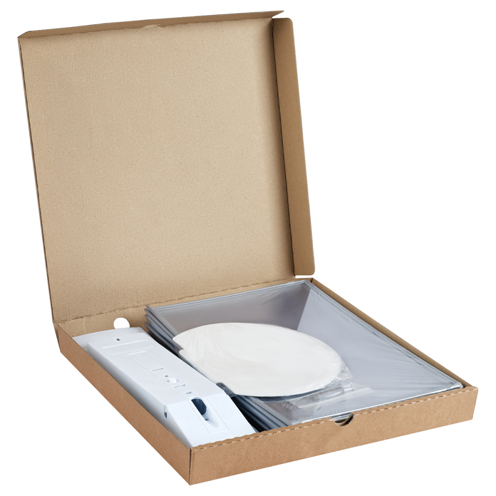 Стойка информационная настольная "OfficeSpace", A4, 10 демопанелей, серый