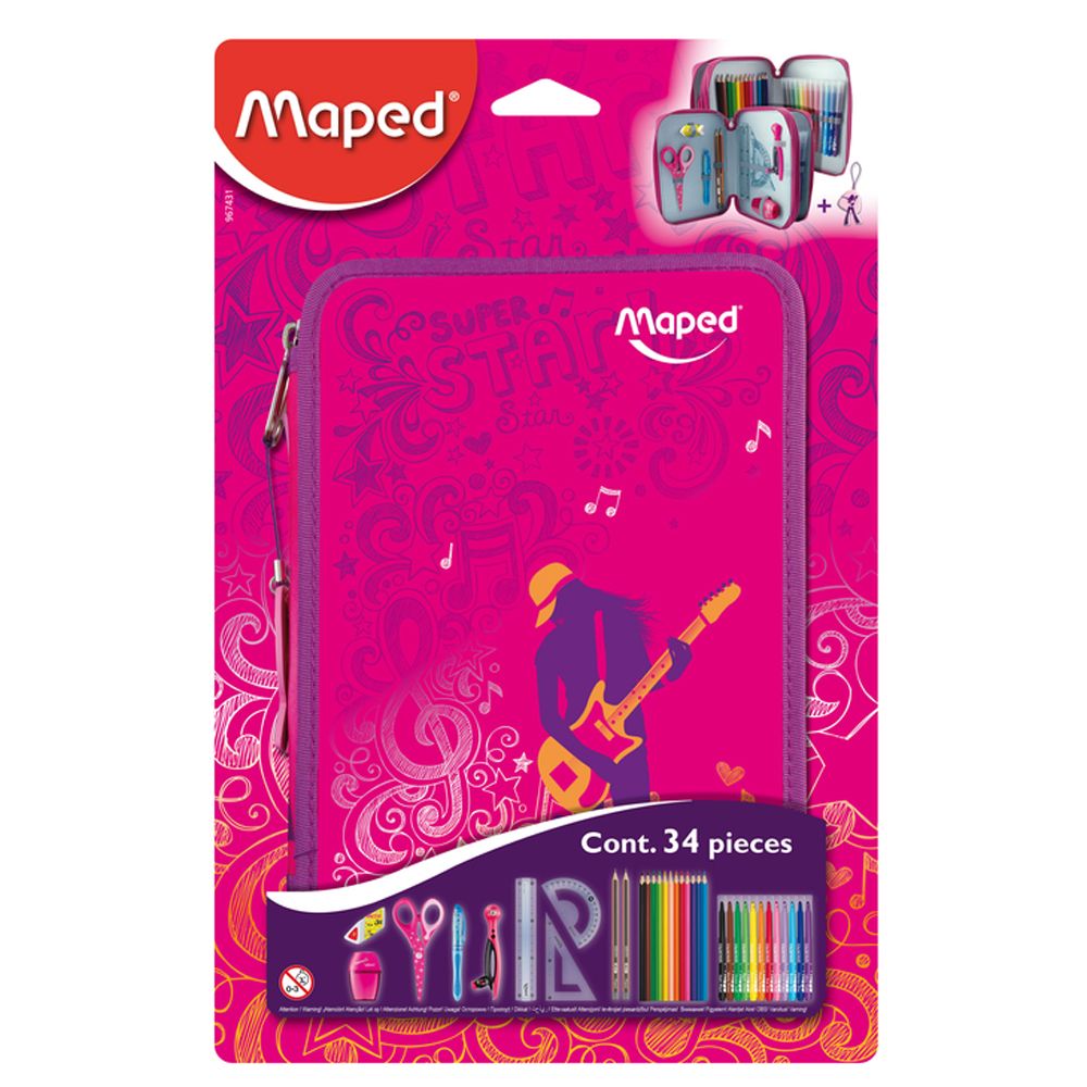 Пенал Maped "Girly", 2 отделения, с наполнением - 4