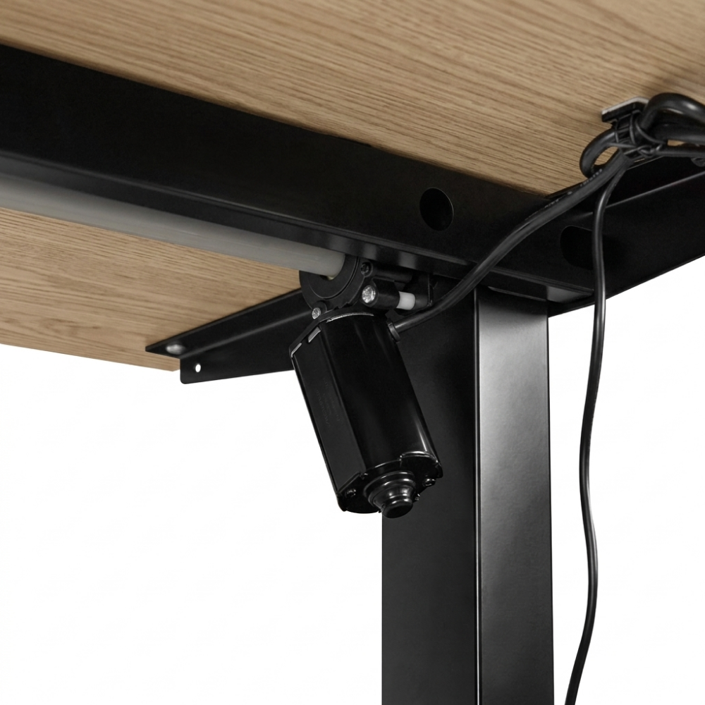 Стол с электроприводом двухмоторный Fit Focus Space Dual (720-1200 мм), черный/Дуб Канзас коричневый (регулируемый по высоте каркас арт. 9220296 и столешница арт. 9072451) - 7