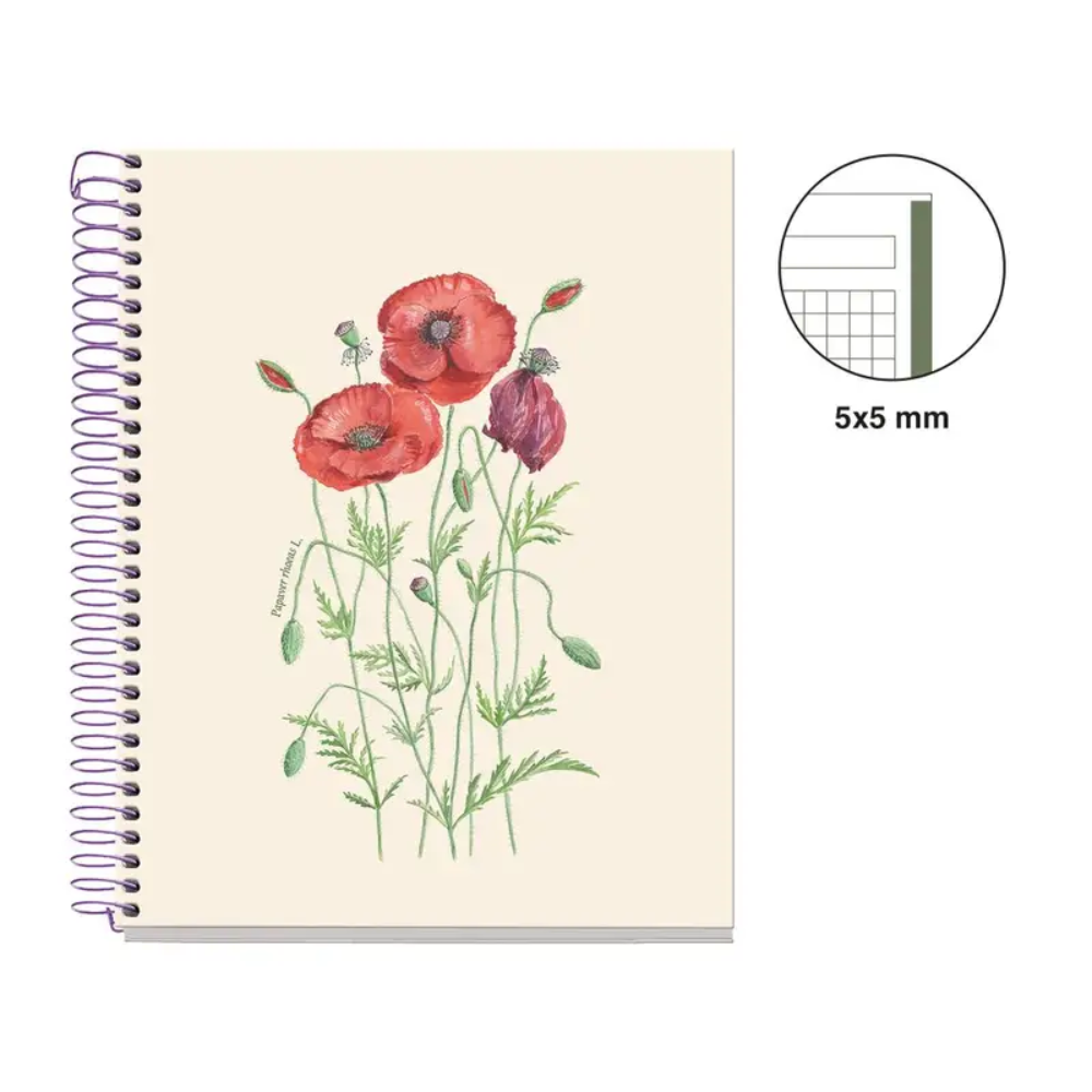 Тетрадь "Entredos Papaver Rhoeda", А5, 80 листов, в клетку, бежевый