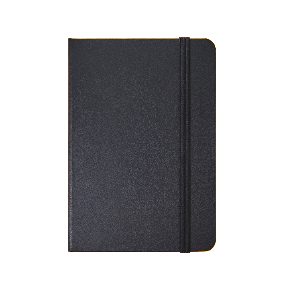 Блокнот "A5-001", А6, 80 листов, на резинке, черный