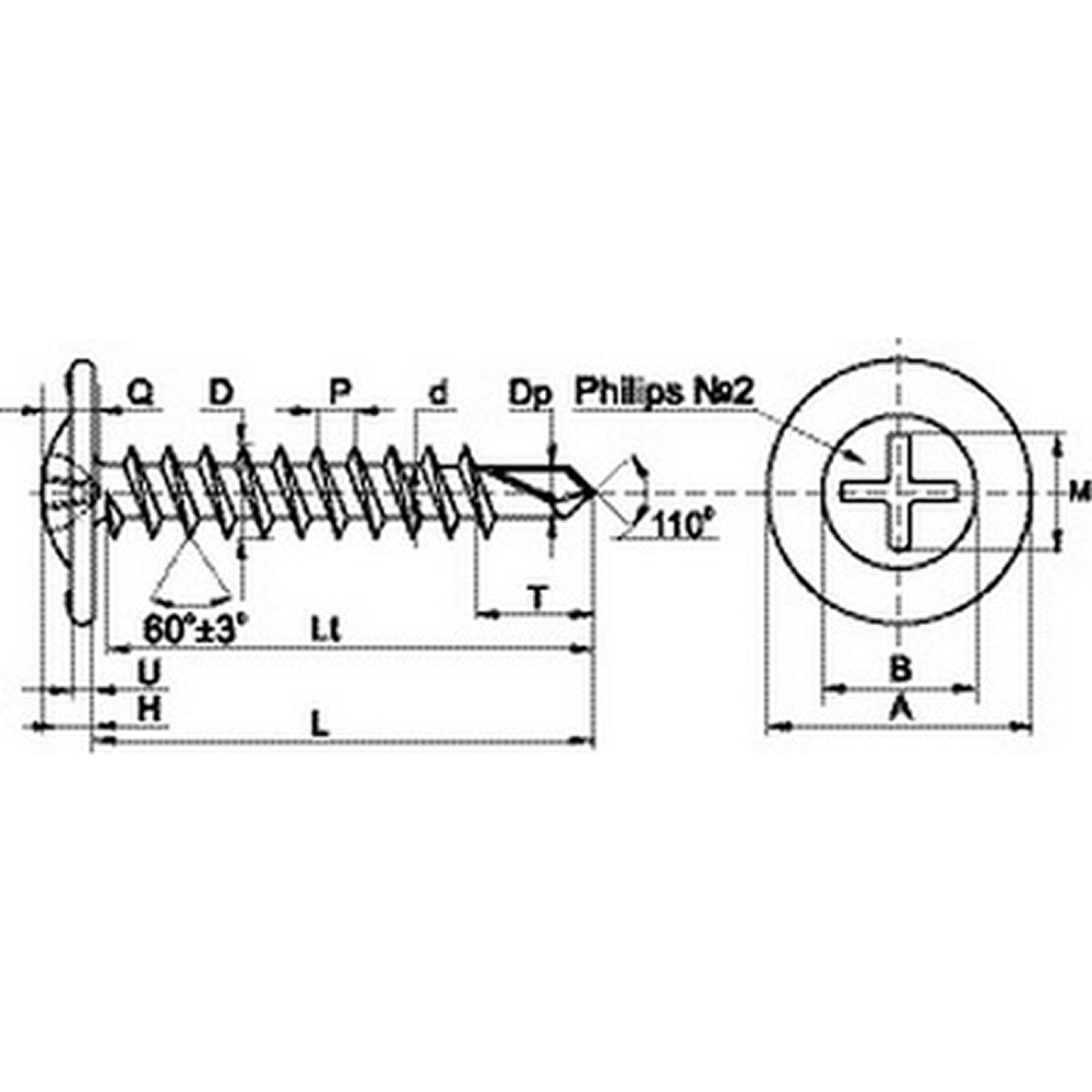 Саморез 4.2х76 мм с прессшайбой, сверло, 250 шт. - 2