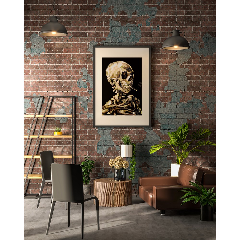 Картина по номерам "Ван Гог. Череп с горящей сигаретой"