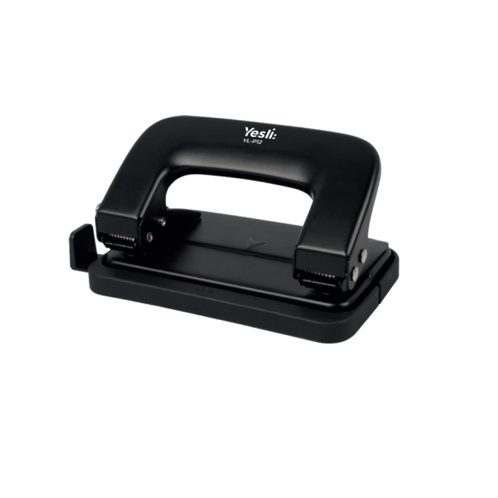 Дырокол Yesli: "YL-P12", 12 листов, черный