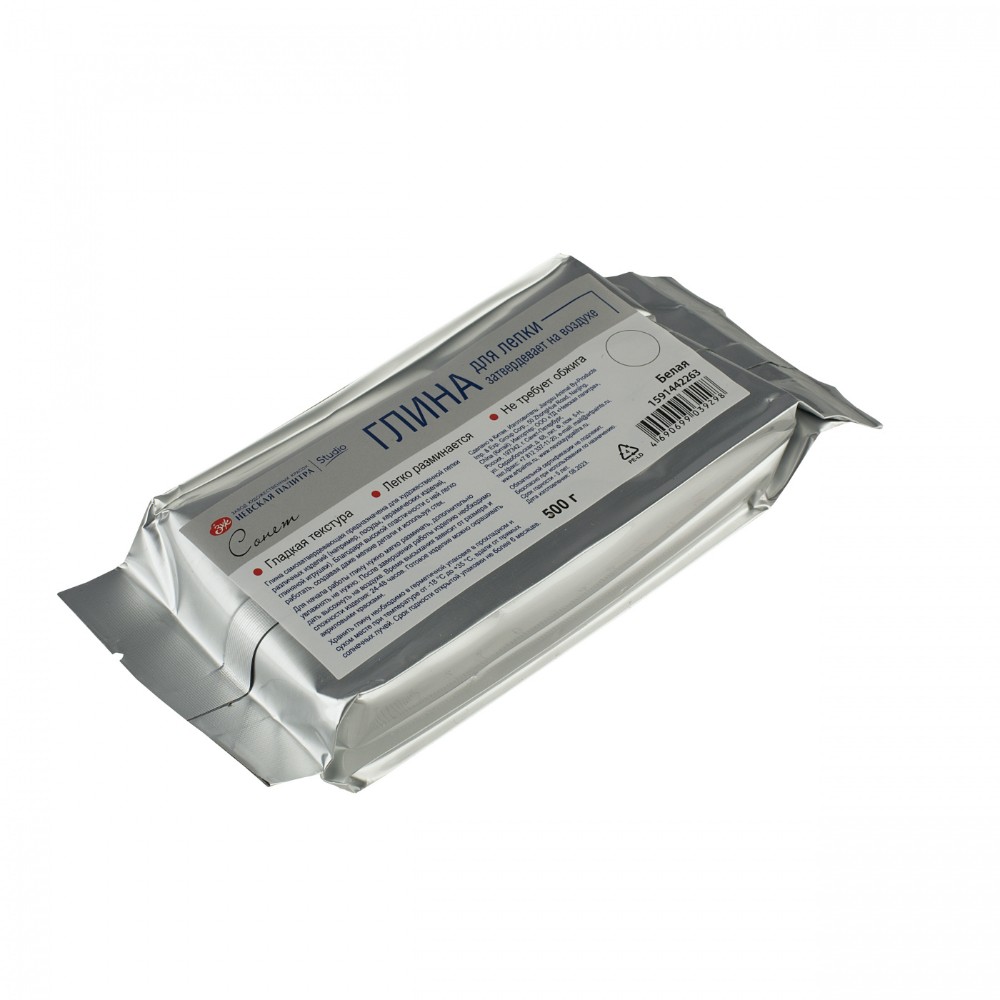 Глина для лепки "Сонет", cамозатвердевающая, 500 гр., белая