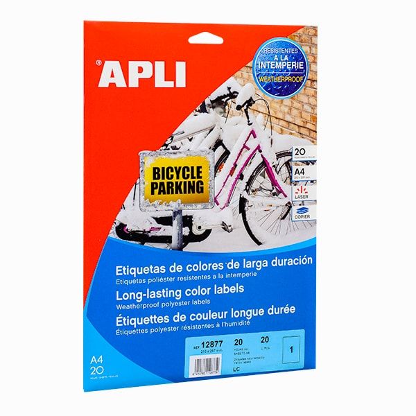 Погодоустойчивые желтые этикетки из полиэстера "Apli"