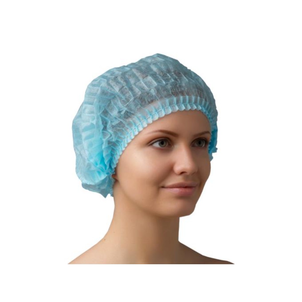 Шапочка одноразовая нетканая, голубой