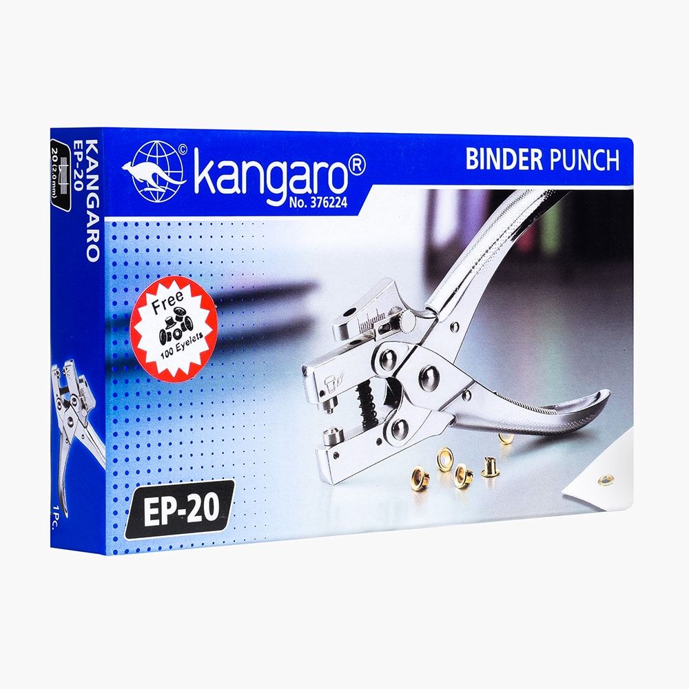 Дырокол для клепок Kangaro "EP-20", 20 листов, металлик