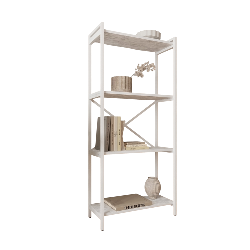 Стеллаж ALLERD RION, белый муар, 675х300х1500, энигма
