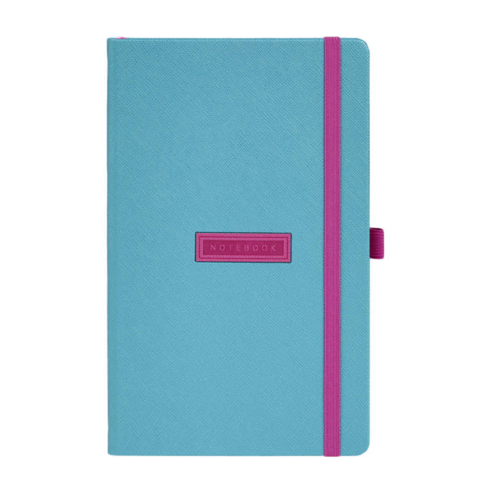 Блокнот "Shell turquoise", А5, 96 листов, голубой, срез розовый